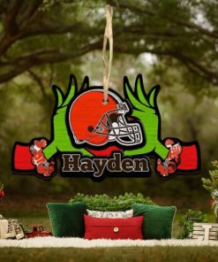 NFL Cleveland Browns Grinch Christmas Ornament Personalized Your Name 2023 Christmas Tree Decorations