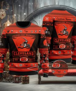 NFL Cleveland Browns Logo New Style Personalized Knitted 3D Sweater
