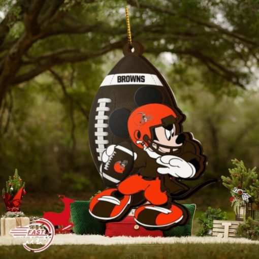 NFL Cleveland Browns Mickey Mouse Christmas Ornament 2023 Christmas Tree Decorations