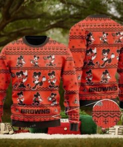 NFL Cleveland Browns Mickey Mouse Christmas Ugly Sweater