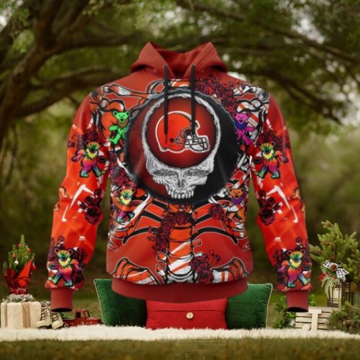 NFL Cleveland Browns Mix Grateful Dead, Personalized Name & Number Specialized Concepts Kits 3D Hoodie