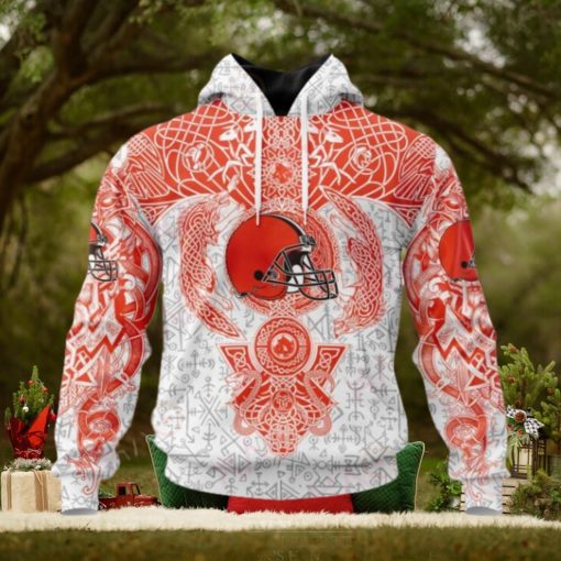 NFL Cleveland Browns Norse Viking Symbols 3D Hoodie