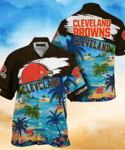 NFL Cleveland Browns Palm Tree Hot Summer Hawaiian Shirt Gifts Sport Fans