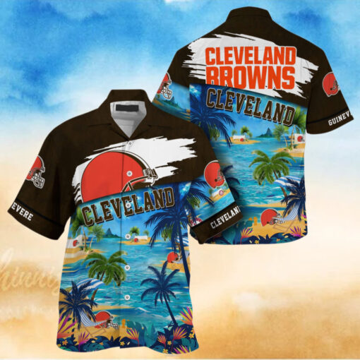NFL Cleveland Browns Palm Tree Hot Summer Hawaiian Shirt Gifts Sport Fans