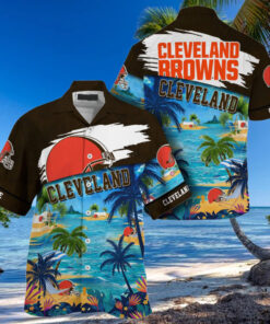 NFL Cleveland Browns Palm Tree Hot Summer Hawaiian Shirt Gifts Sport Fans