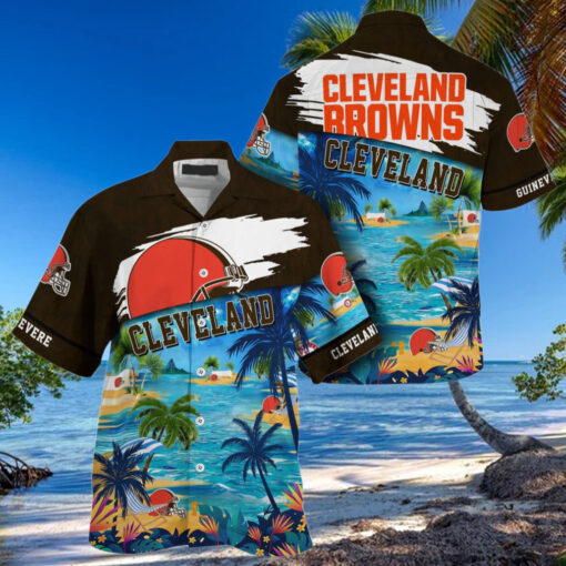 NFL Cleveland Browns Palm Tree Hot Summer Hawaiian Shirt Gifts Sport Fans