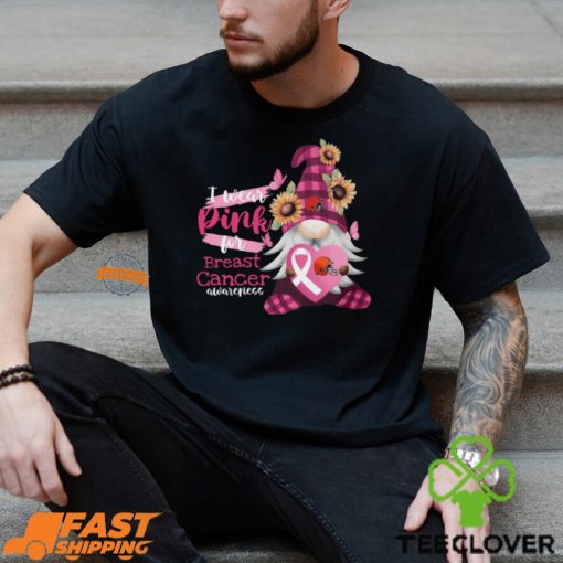 NFL Cleveland Browns Special Gnomes Flower In October I Wear Pink For Breast Cancer Awareness 2D Shirt
