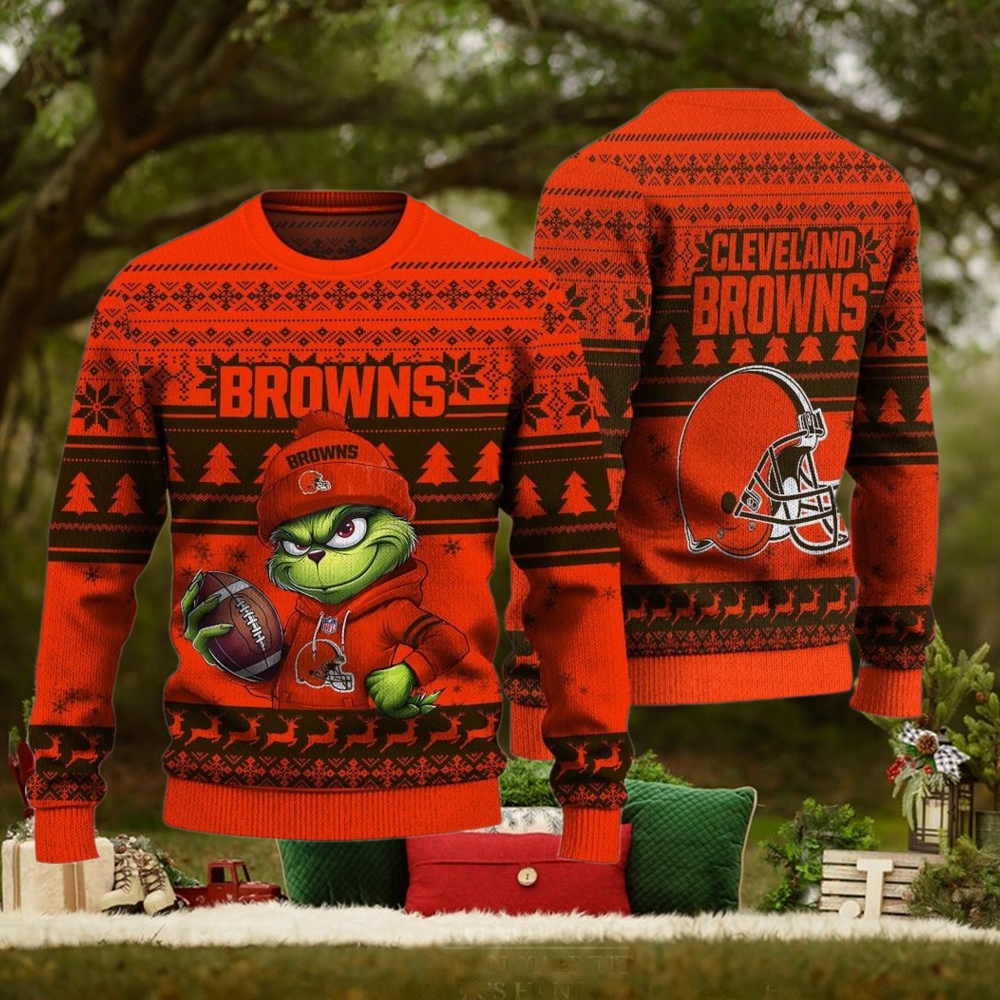 NFL Cleveland Browns The Grinch Ugly Christmas Sweater NFL Cleveland Browns The Grinch Ugly Christmas Sweater