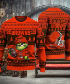 NFL Cleveland Browns The Grinch Ugly Christmas Sweater