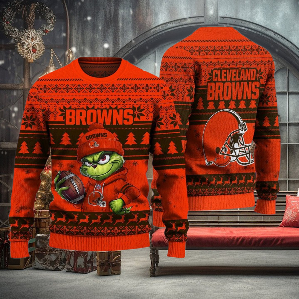 NFL Cleveland Browns The Grinch Ugly Christmas Sweater NFL Cleveland Browns The Grinch Ugly Christmas Sweater