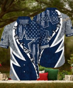 NFL Cowboys Hawaiian Shirt, American Flag Aloha Shirt For Fans