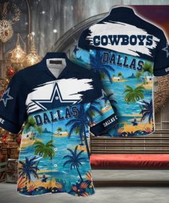 NFL Dallas Cowboys Custom Name Coconut Beach Hawaiian Shirt