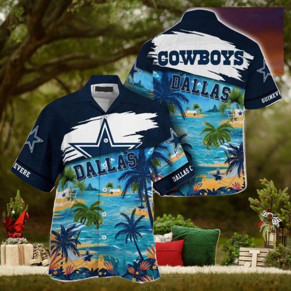 NFL Dallas Cowboys Custom Name Coconut Beach Hawaiian Shirt NFL Dallas Cowboys Custom Name Coconut Beach Hawaiian Shirt