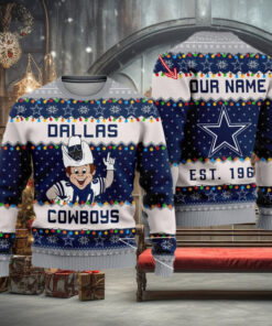 NFL Dallas Cowboys Cute Mascot Custom Ugly Christmas Sweater