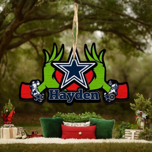 NFL Dallas Cowboys Grinch Christmas Ornament Personalized Your Name 2023 Christmas Tree Decorations