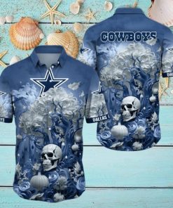 NFL Dallas Cowboys Halloween Skull Pumpkin Hawaiian Shirt