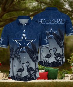 NFL Dallas Cowboys Hawaii Shirt Flamingo And Flower Funny Aloha Shirt