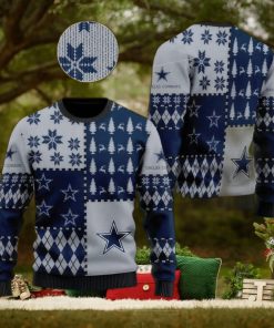 NFL Dallas Cowboys Snow Flower Tree Ugly Xmas Sweater