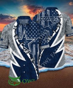 NFL Dallas Cowboys Summer Graphic American Flag Hawaiian Shirt 2024