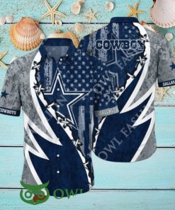 NFL Dallas Cowboys Summer Graphic American Flag Hawaiian Shirt 2024