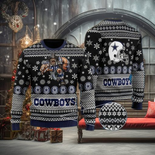 NFL Dallas Cowboys Weave Knitted Xmas Sweater For Men Women