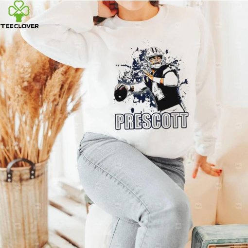 NFL Dallas Cowboys football Dak Prescott player Prescott action pose draw hoodie, sweater, longsleeve, shirt v-neck, t-shirt