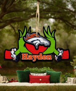NFL Denver Broncos Grinch Christmas Ornament Personalized Your Name 2023 Christmas Tree Decorations