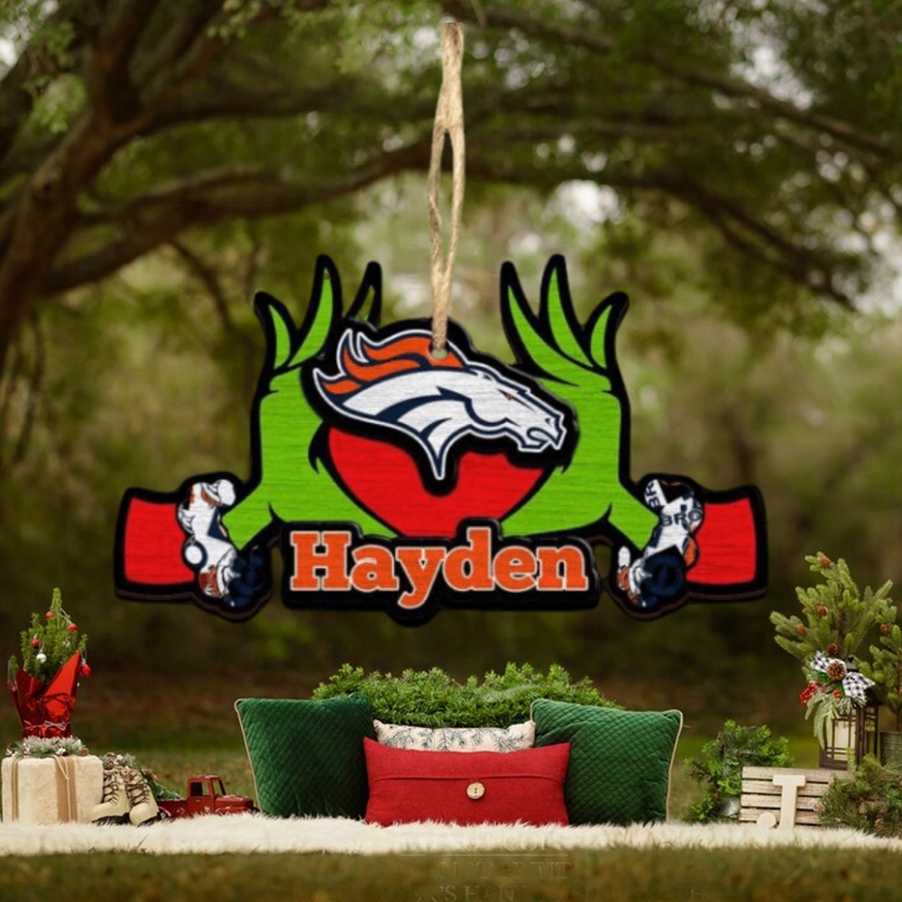 NFL Denver Broncos Grinch Christmas Ornament Personalized Your Name 2023 Christmas Tree Decorations NFL Denver Broncos Grinch Christmas Ornament Personalized Your Name 2023 Christmas Tree Decorations