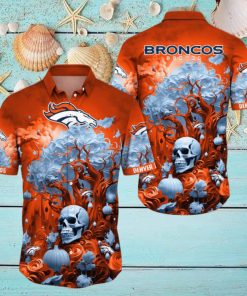 NFL Denver Broncos Halloween Skull Pumpkin Hawaiian Shirt