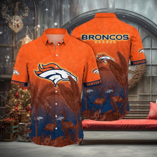 NFL Denver Broncos Hawaii Shirt Flamingo And Flower Funny Aloha Shirt