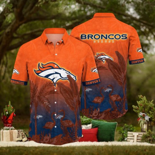 NFL Denver Broncos Hawaii Shirt Flamingo And Flower Funny Aloha Shirt