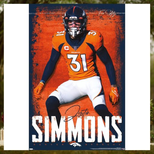 NFL Denver Broncos   Justin Simmons 22 Wall Poster