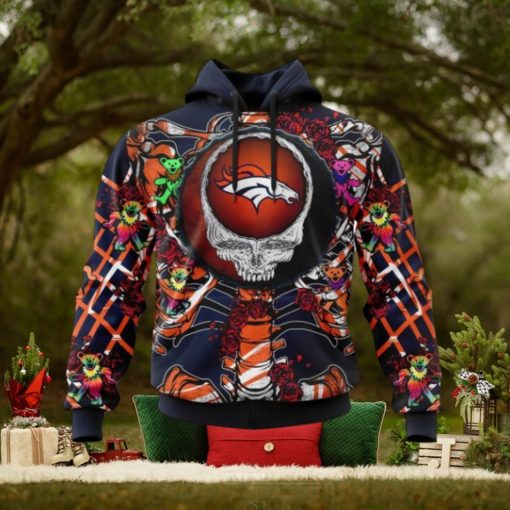 NFL Denver Broncos Mix Grateful Dead, Personalized Name & Number Specialized Concepts Kits 3D Hoodie