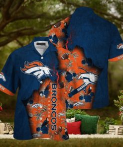 NFL Denver Broncos Navy Blue Orange Hawaiian Shirt