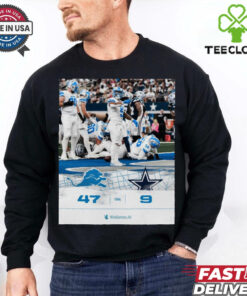 NFL Detroit Lions 47 9 Dallas Cowboys Final Score Poster t shirt