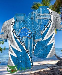NFL Detroit Lions American Flag 3D Printed Hawaiian Shirt 2024