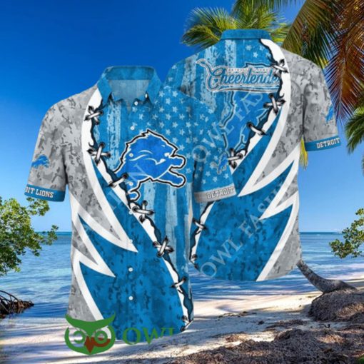 NFL Detroit Lions American Flag 3D Printed Hawaiian Shirt 2024