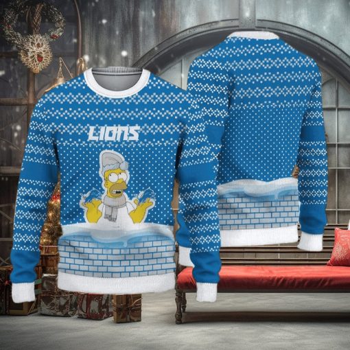NFL Detroit Lions Christmas AOP Warm Ugly Sweater