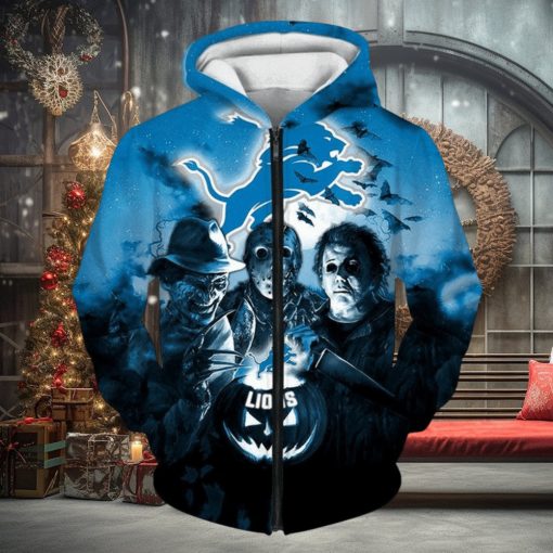 NFL Detroit Lions Halloween Night Zip Up Hoodie