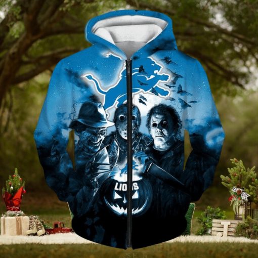NFL Detroit Lions Halloween Night Zip Up Hoodie