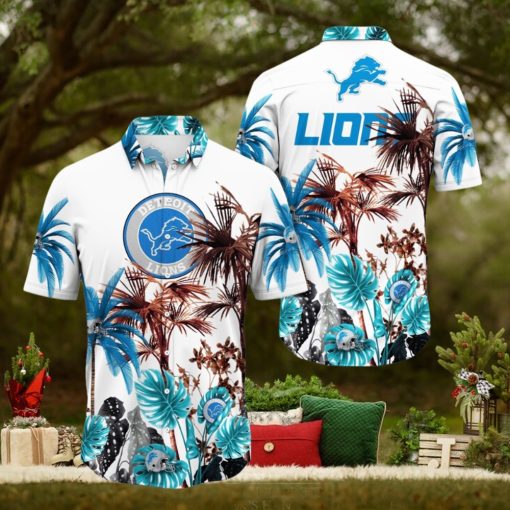 NFL Detroit Lions Hawaii Shirt Palm Tree Aloha Shirt For Fans