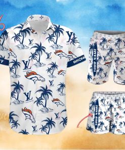 NFL Detroit Lions Louis Vuitton Logo Pattern Hawaiian Shirt & Shorts