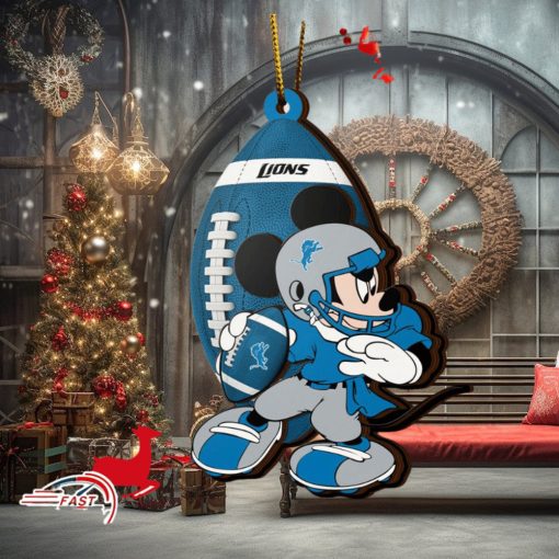 NFL Detroit Lions Mickey Mouse Christmas Ornament 2023 Christmas Tree Decorations