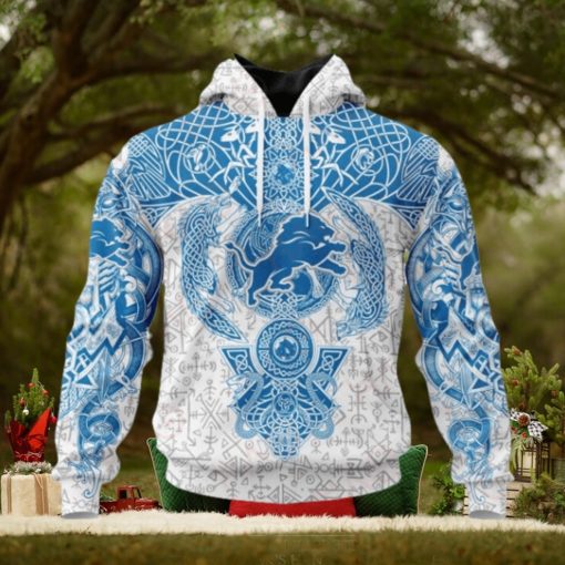 NFL Detroit Lions Norse Viking Symbols 3D Hoodie