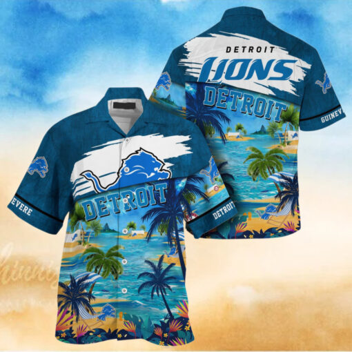 NFL Detroit Lions Palm Tree Hot Summer Hawaiian Shirt Gifts Sport Fans