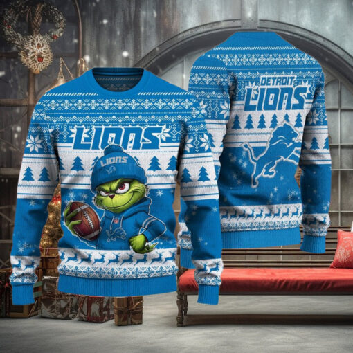 NFL Detroit Lions The Grinch Ugly Christmas Sweater