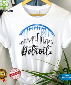 NFL Detroit Lions football Detroit heart skyline logo shirt