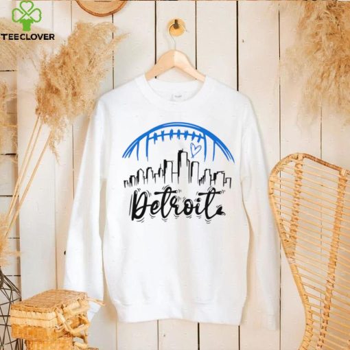 NFL Detroit Lions football Detroit heart skyline logo shirt