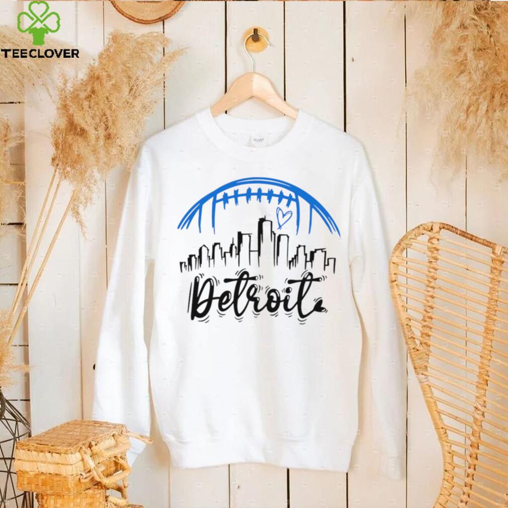 NFL Detroit Lions football Detroit heart skyline logo shirt NFL Detroit Lions football Detroit heart skyline logo shirt