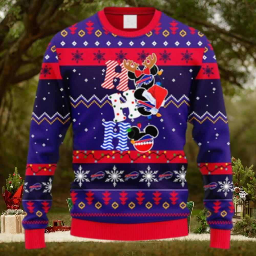 NFL Fans Buffalo Bills HoHoHo Mickey Christmas Ugly Sweater For Men Women NFL Fans Buffalo Bills HoHoHo Mickey Christmas Ugly Sweater For Men Women